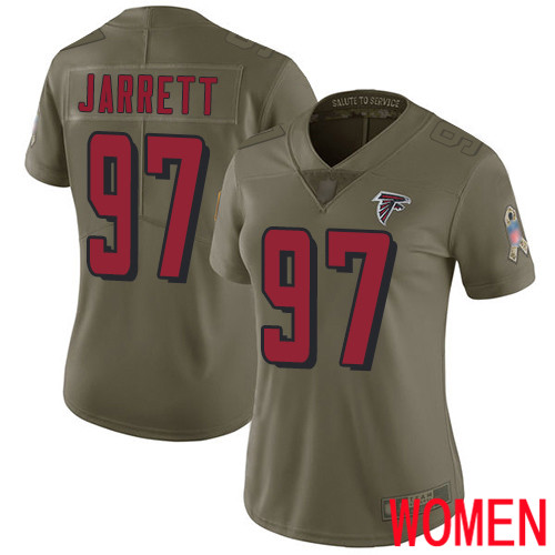 Atlanta Falcons Limited Olive Women Grady Jarrett Jersey NFL Football #97 2017 Salute to Service->women nfl jersey->Women Jersey